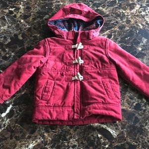 OshKosh Red Coat with Plaid Lining (2t)